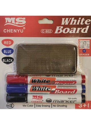 3-Piece White Board Marker Set Multicolour With Eraser - pzsku/Z1FDBC1B9FA2254642204Z/45/1750426778/75f264ae-96d3-45d6-9d1e-79cdeb80f139