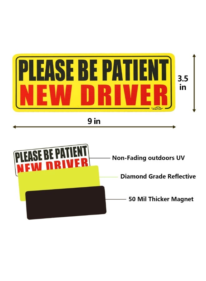 جديد السائق المغناطيس للسيارة, يرجى أن تكون مريض طالب السائق, 3PCs جديد السائق المغناطيس السلامة تحذير المغناطيسي عاكس مبتدئ السائق مضاد الملصق,السيارة الاكسسوارات الخارجية - Image 2