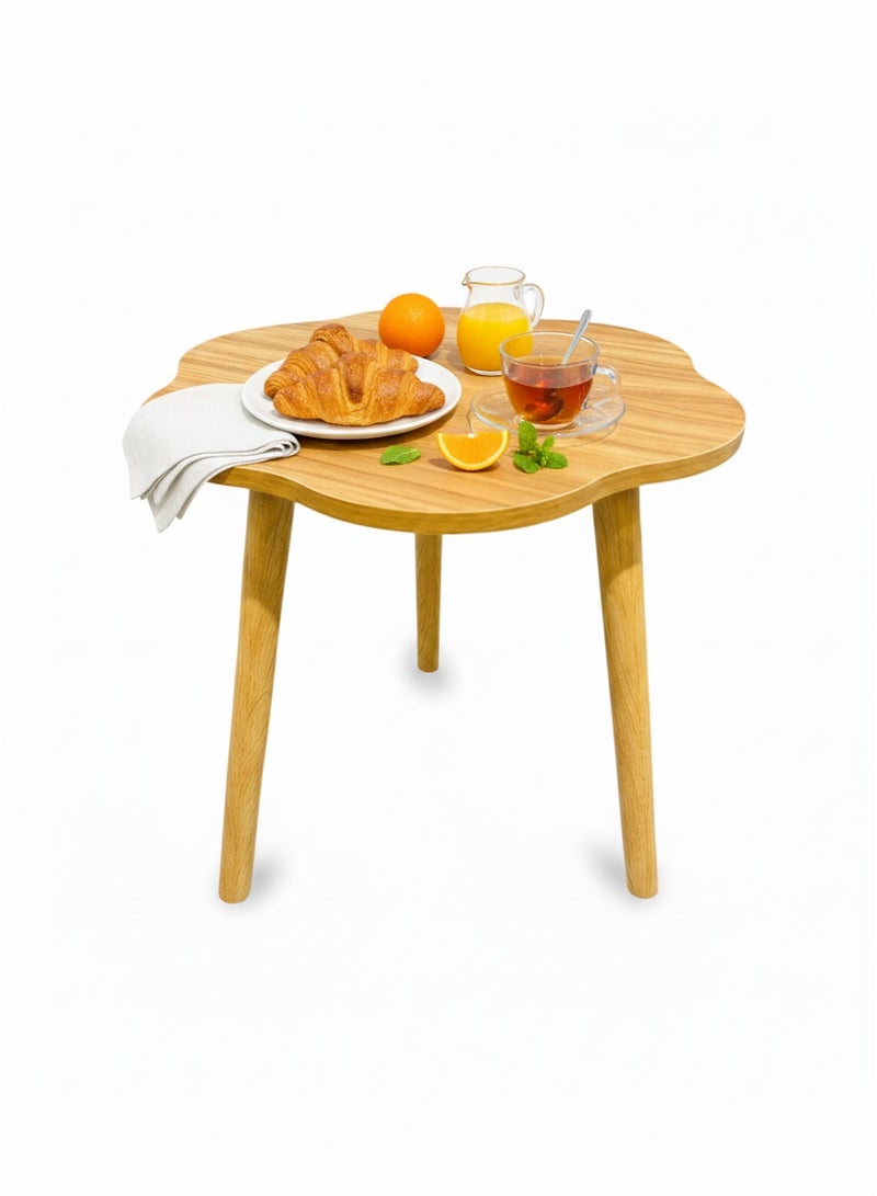 واو طاولة جانبية على شكل سحابة من واو - طاولة جانبية وطاولة قهوة أنيقة من الخشب الصلب لغرفة المعيشة، وغرفة النوم، وغرفة الأطفال، والمساحات الصغيرة (خشب طبيعي) - Image 5