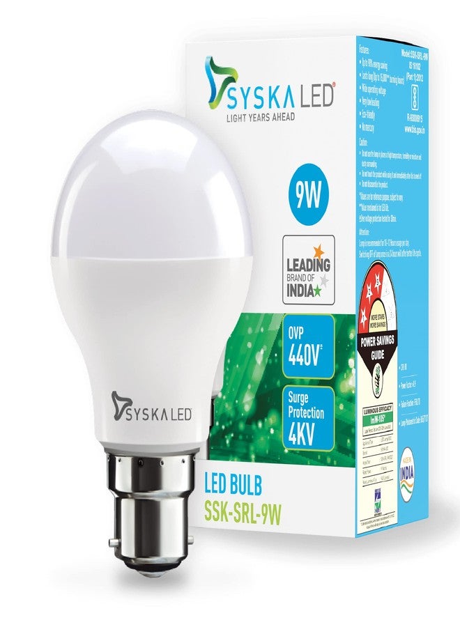 SYSKA 9W B22D Led Cool Day Light Bulb, 1 Piece (Ssk-Srl-9W) - Image 1