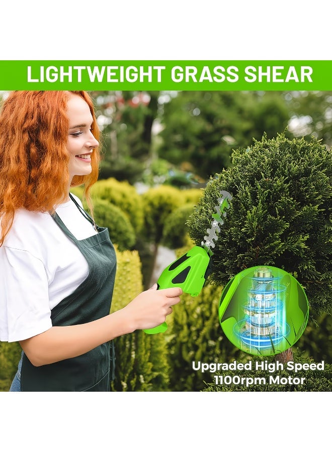 M MIAOYAN 2 in 1 Cordless Electric Grass Shears, Rechargeable Lithium Battery Handheld Hedge Trimmer with Interchangeable Blades, Portable Lightweight Garden Grass Cutting Tool for Lawn Bush Pruning - Image 5