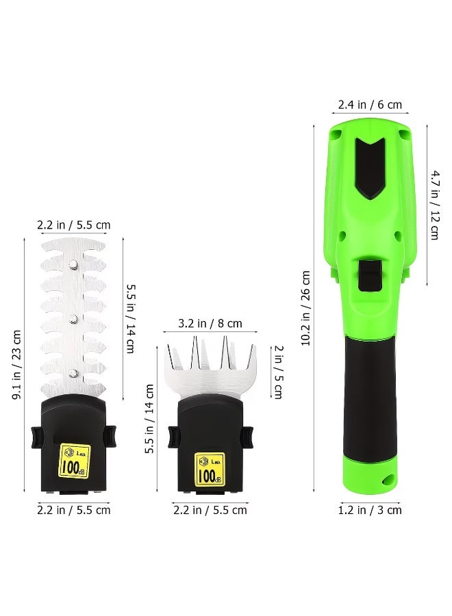 M MIAOYAN 2 in 1 Cordless Electric Grass Shears, Rechargeable Lithium Battery Handheld Hedge Trimmer with Interchangeable Blades, Portable Lightweight Garden Grass Cutting Tool for Lawn Bush Pruning - Image 2