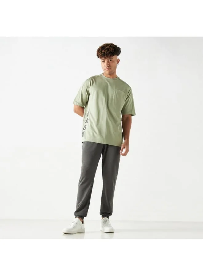 SP Characters Byakuya Kuchiki Print Crew Neck T-shirt with Short Sleeves and Pocket