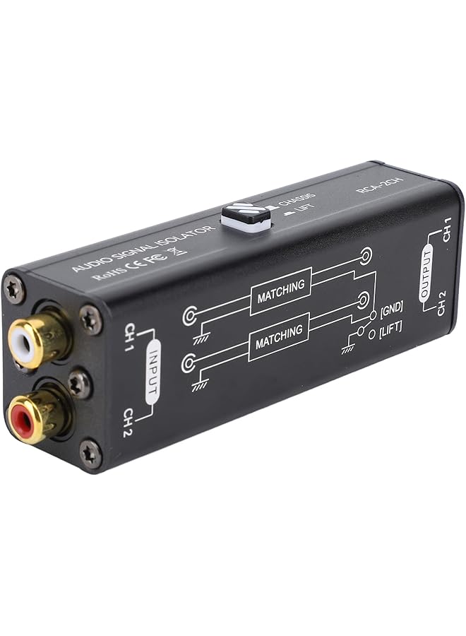 Generic Ground Loop Noise Isolator, Noise Filter With 600Ω Input & Output Impedance, 0-20Khz Frequency Response, Eliminate Buzzing Noise For Car Audio And Home Stereo System  - Image 1