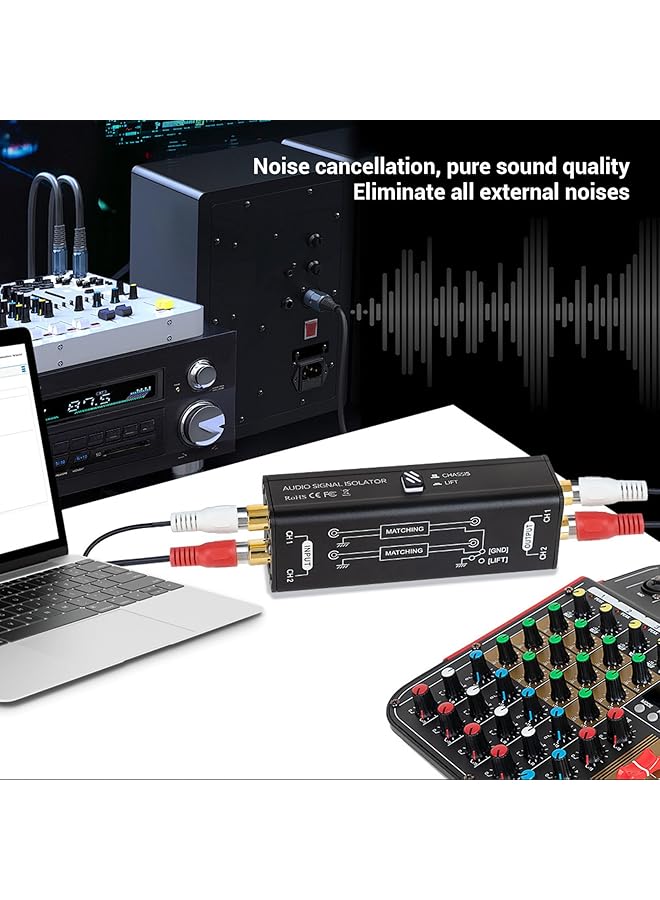 Generic Ground Loop Noise Isolator, Noise Filter With 600Ω Input & Output Impedance, 0-20Khz Frequency Response, Eliminate Buzzing Noise For Car Audio And Home Stereo System  - Image 2