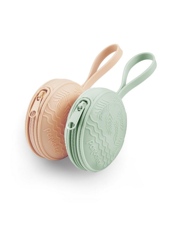 باندا إير مجموعة حاملات اللهايات من باندا إير (٤ قطع) | جرابان من السيليكون المحمول للسفر، وحافظة شفافة لحمل الحلمات، وصناديق سفر | خالية من مادة BPA | حاملات ملحقات عالمية - Image 4