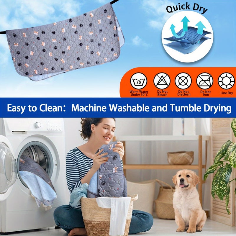 1 Pack Washable Dog Pee Pads 48x48in Super Thickened Absorbent Reusable Puppy Pads Waterproof Non Slip Whelping Pads Leakproof Urine Training Pads For Potty Training - Image 5
