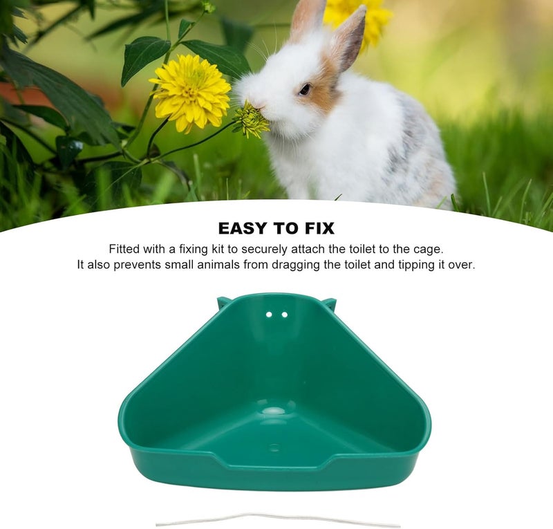 Corner Rabbit Litter Box, Fanshaped Bunny Corner Toilet Box Pan Plastic Potty Trainer for Adult Guinea Pigs Chinchilla Ferret Galesaur (S) - Image 3