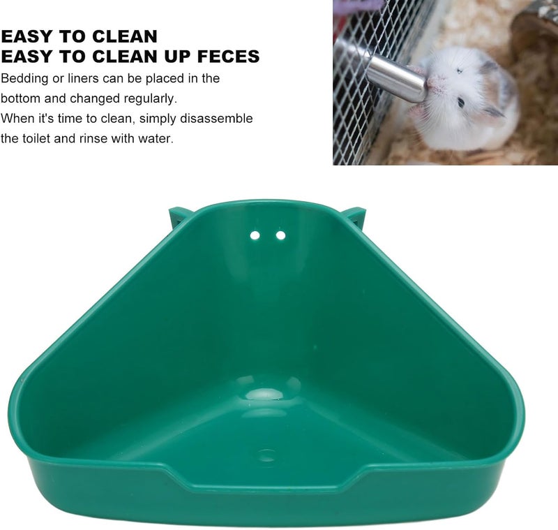 Corner Rabbit Litter Box, Fanshaped Bunny Corner Toilet Box Pan Plastic Potty Trainer for Adult Guinea Pigs Chinchilla Ferret Galesaur (S) - Image 4
