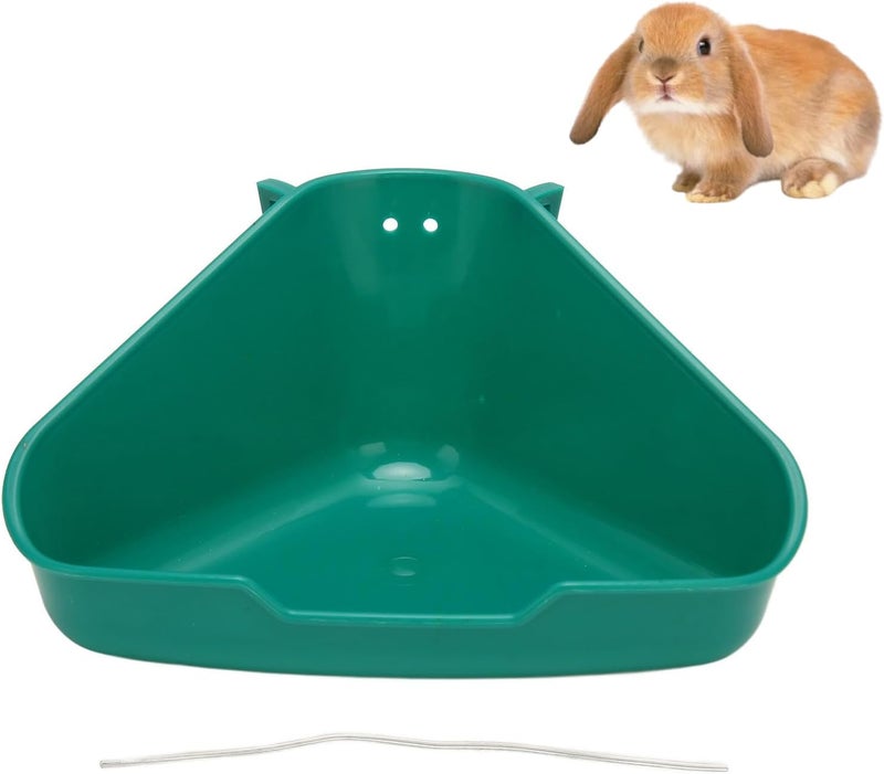 Corner Rabbit Litter Box, Fanshaped Bunny Corner Toilet Box Pan Plastic Potty Trainer for Adult Guinea Pigs Chinchilla Ferret Galesaur (S) - Image 1