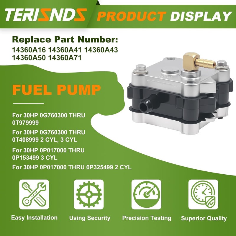 Terisnds 14360A16 Fuel Pump for Mercury Outboard 2 Stroke Engines (30-300HP) - Image 5