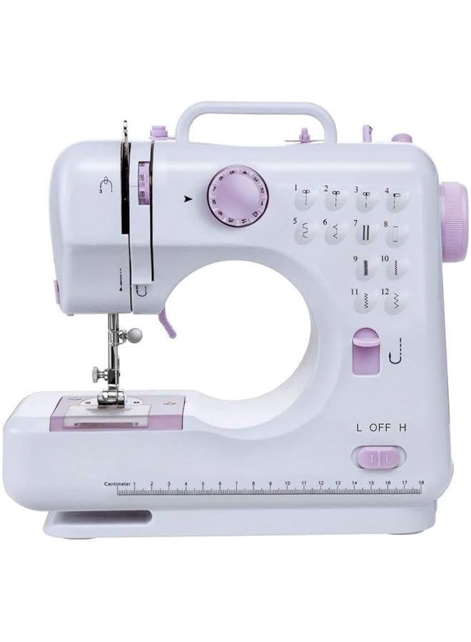 Mini Sewing Machine for Beginner, Portable Sewing Machine, 12 Built-in Stitches Small Sewing Machine Double Threads and Two Speed Multi-function Mending Machine with Foot Pedal for Kids,Women (Purple) - Image 1
