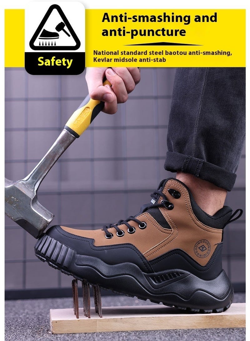 Dinggu Steel Toe Shoes for Men Lightweight Safety Shoes Comfortable Puncture Proof Slip On Indestructible Work Shoes and Fashion Sneakers. - Image 4