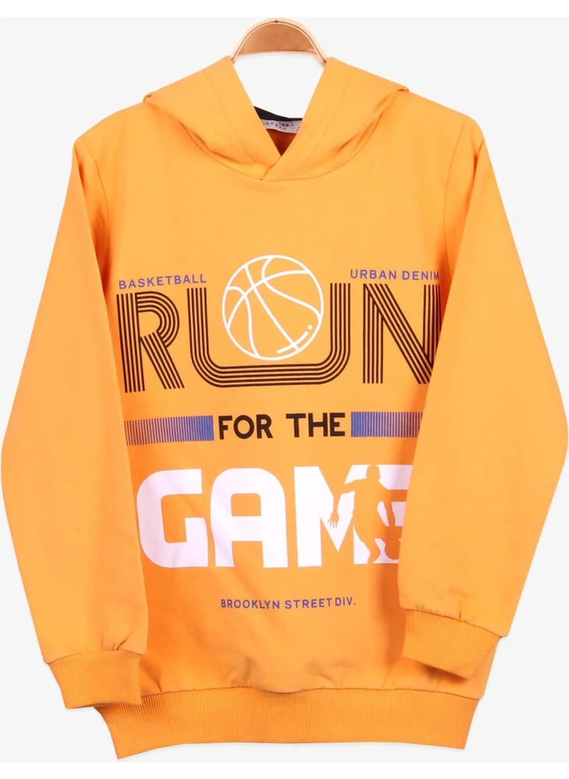 Breeze Boys Sweatshirt Basketball Themed Mustard Yellow (8-14 Years)