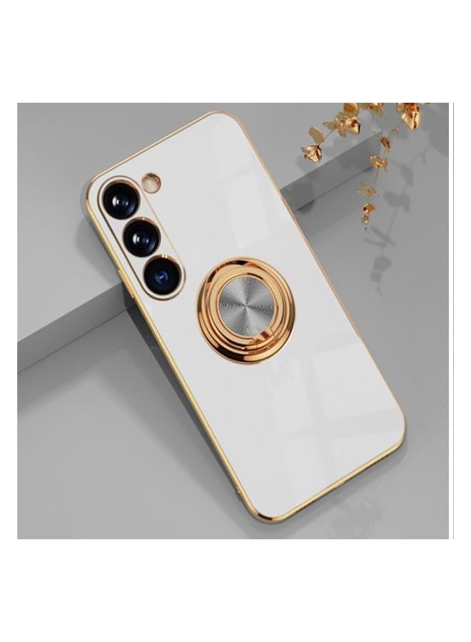 YoYoTech Luxury Silicone TPU Shockproof Ring Holder Kickstand Slim Plated Phone Case Cover designed for iPhone 13 Pro (Light Green) - Image 1