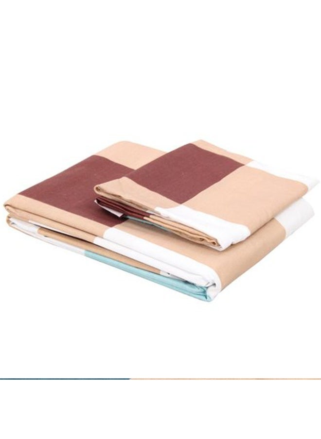snooze Fitted Bed Sheet set 3pcs, 160*200 cm+ Free 2 Pillowcases, brown caro design  - Image 3