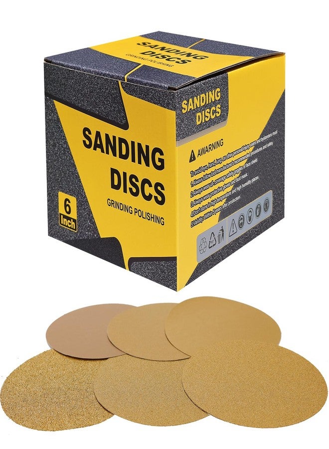 SACKORANGE 100 PCS 6 Inch PSA Sanding Discs -40, 80, 120, 180, 220, 320, 400, 600 Grit- 6" Self Adhesive Stickyback Sandpaper Discs for DA Sander, Sand Automotive Car Paint, Woodworking Wood, Metal - Image 1