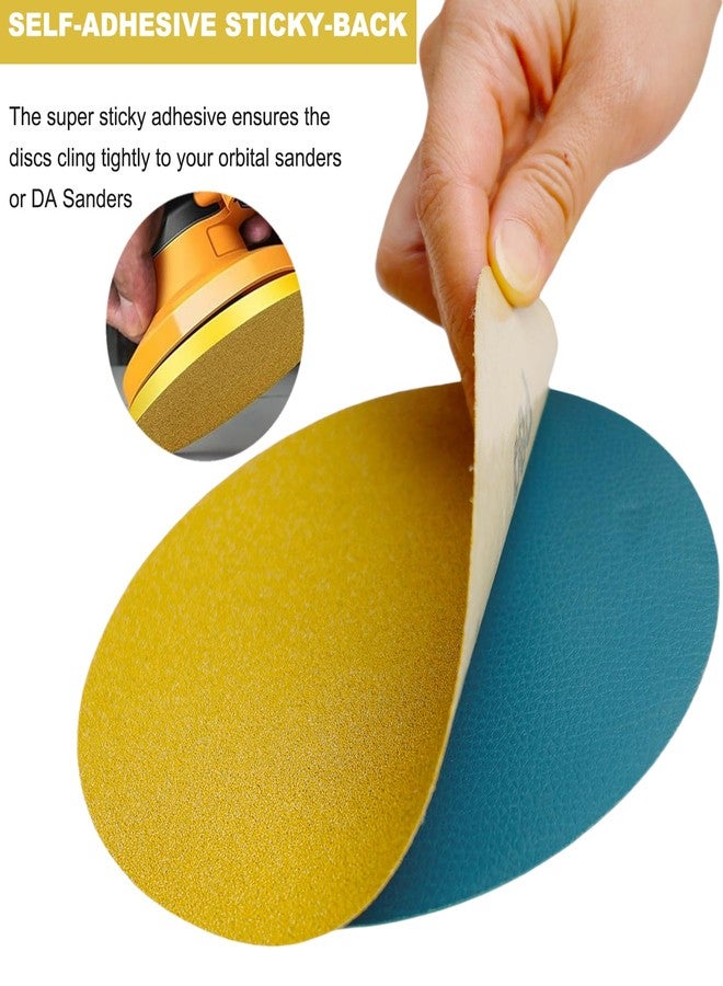 SACKORANGE 100 PCS 6 Inch PSA Sanding Discs -40, 80, 120, 180, 220, 320, 400, 600 Grit- 6" Self Adhesive Stickyback Sandpaper Discs for DA Sander, Sand Automotive Car Paint, Woodworking Wood, Metal - Image 4