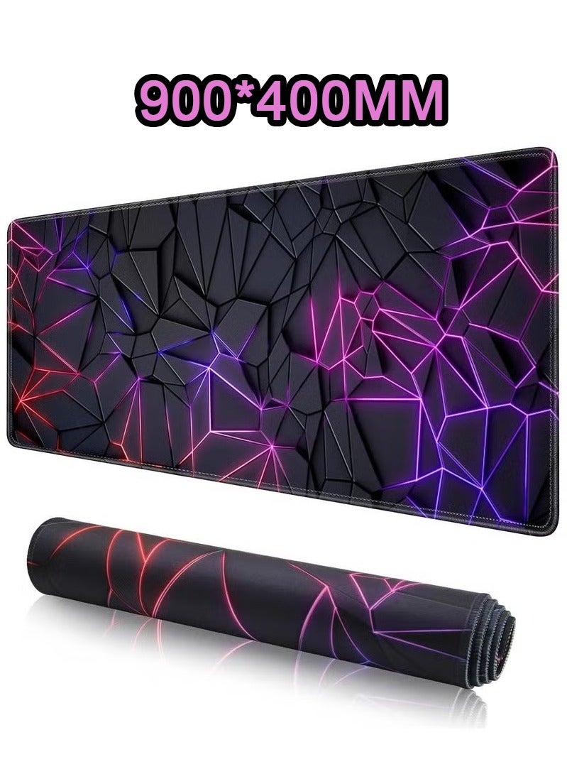 900x400mm Large Mouse Pad  Extended Mouse Pad Non-Slip Rubber Base Gaming Mouse pad Office Desk Mat Desk Pad Smooth Cloth Surface Keyboard Mouse Pads For Computers (3D) - Image 1
