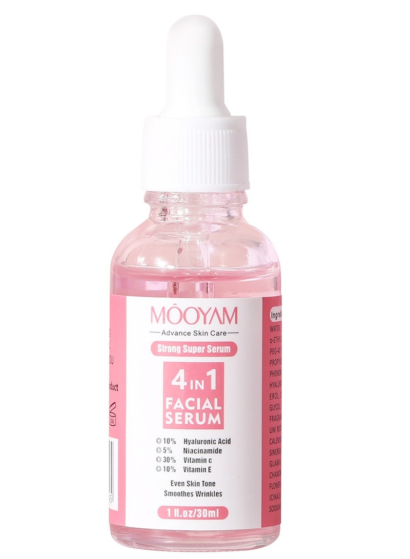 MOOYAM 4 In 1 Facial Serum Face Serum 30ml with Vitamin C Niacinamide Hyaluronic Acid and Vitamin E Advanced Brightening And Protection - Image 3