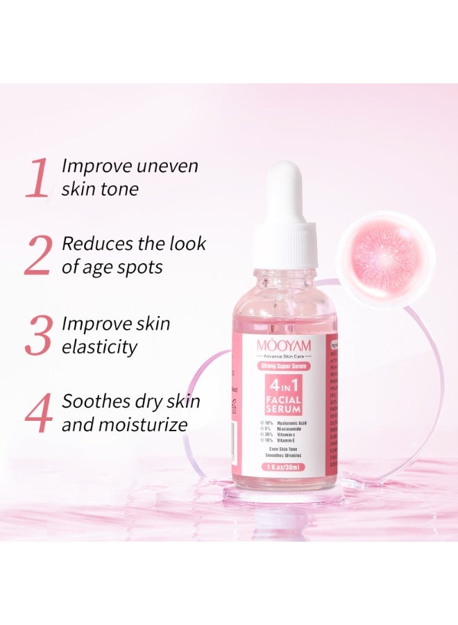 MOOYAM 4 In 1 Facial Serum Face Serum 30ml with Vitamin C Niacinamide Hyaluronic Acid and Vitamin E Advanced Brightening And Protection - Image 4