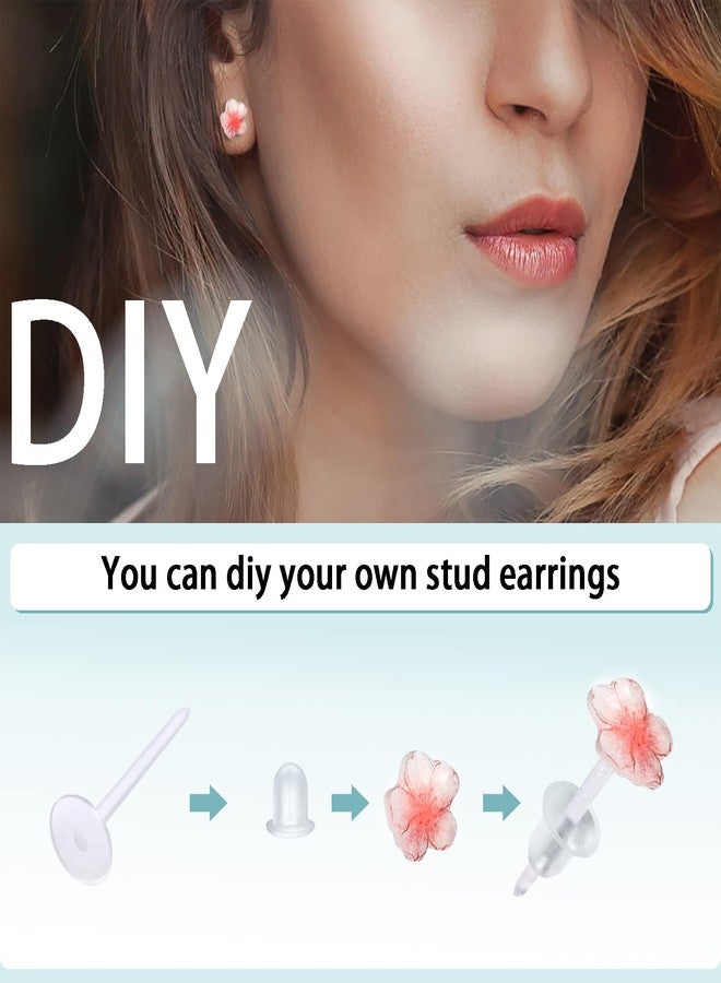 Gozaqe Invisible Plastic Earrings Blank Stud,3mm Clear Earrings for Sports,Silicone Earrings Rubber Earrings Clear Earrings for DIY (200 pieces/100 Pairs) (200) - Image 4
