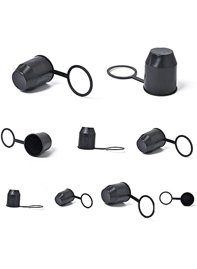 Generic Trailer Hitch Protective Cap 2 Pieces Trailer Hitch Cover Cap Dustproof And Waterproof For Car Motorhome Trailer Ball Head Protection (Black) - Image 3