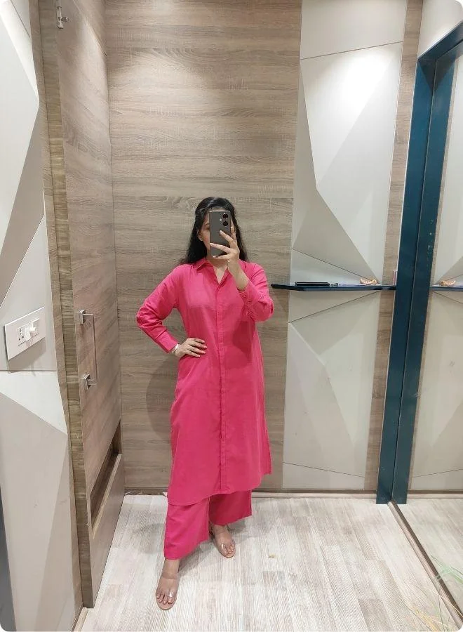#Be Pink Solid Co-ord Set