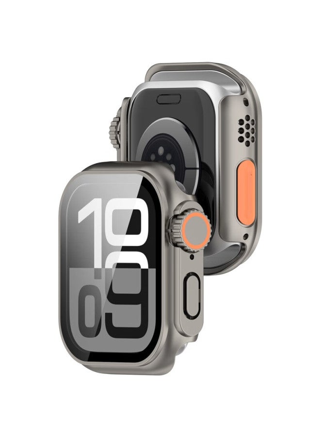 Kmaxai Ultra2 Protective Case With Tempered Glass Screen Protector For Apple Watch Series 10, High Definition Film For 46mm Titanium Steel Apple Watch - Image 2