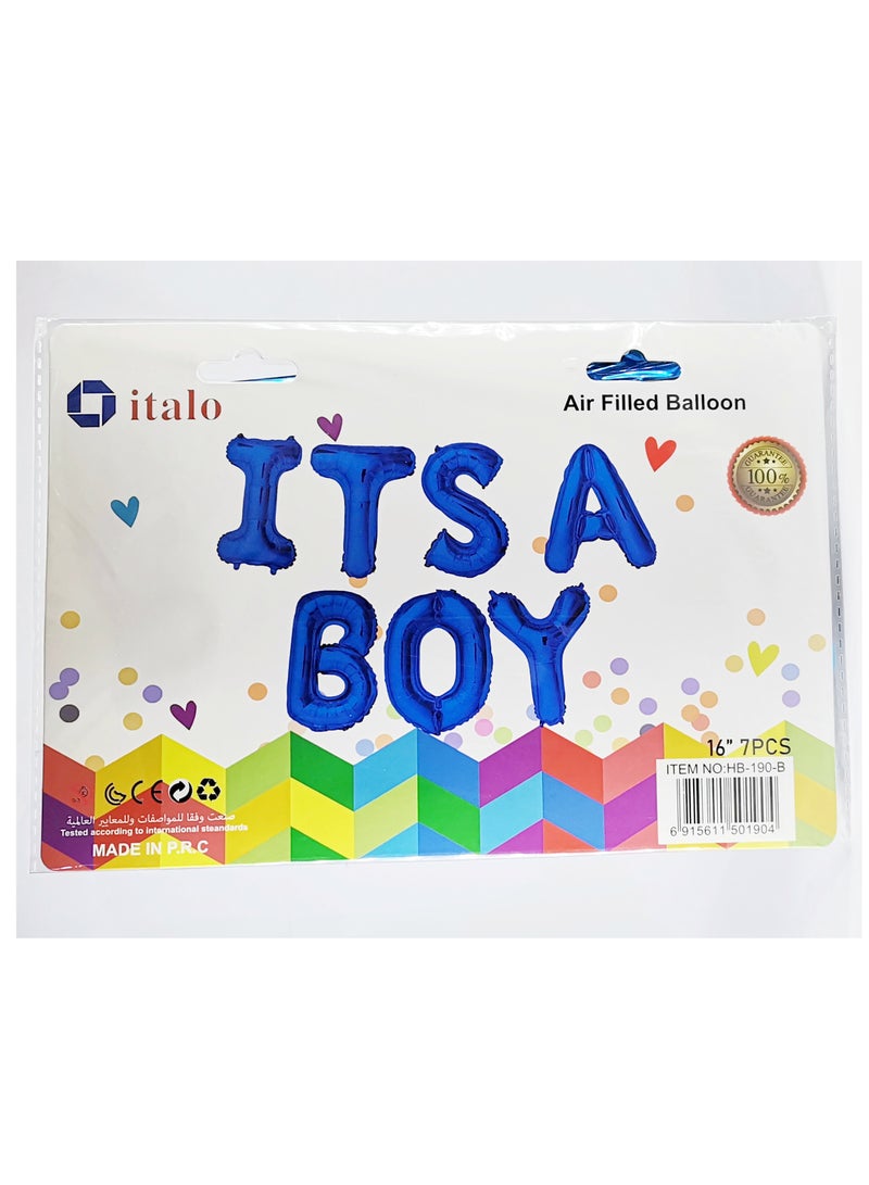 إيتالو إكليل بالونات من رقائق الفويل باللون الأزرق إنه صبي