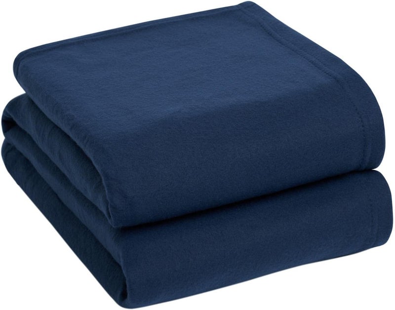 STARNSTYLE 300 TC All Season SolidPlain Lightweight Polar Fleece Single Bed Blanket 152 x 230 cm Blue Blanket SingleIV2 - Image 1