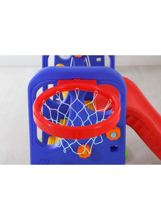 Rainbow Toys RBW TOYS 3 in 1 Slide for Kids Toys Set Outdoor Play Structure Jumbo Slide with Swing And Basket Ball Game - Image 3