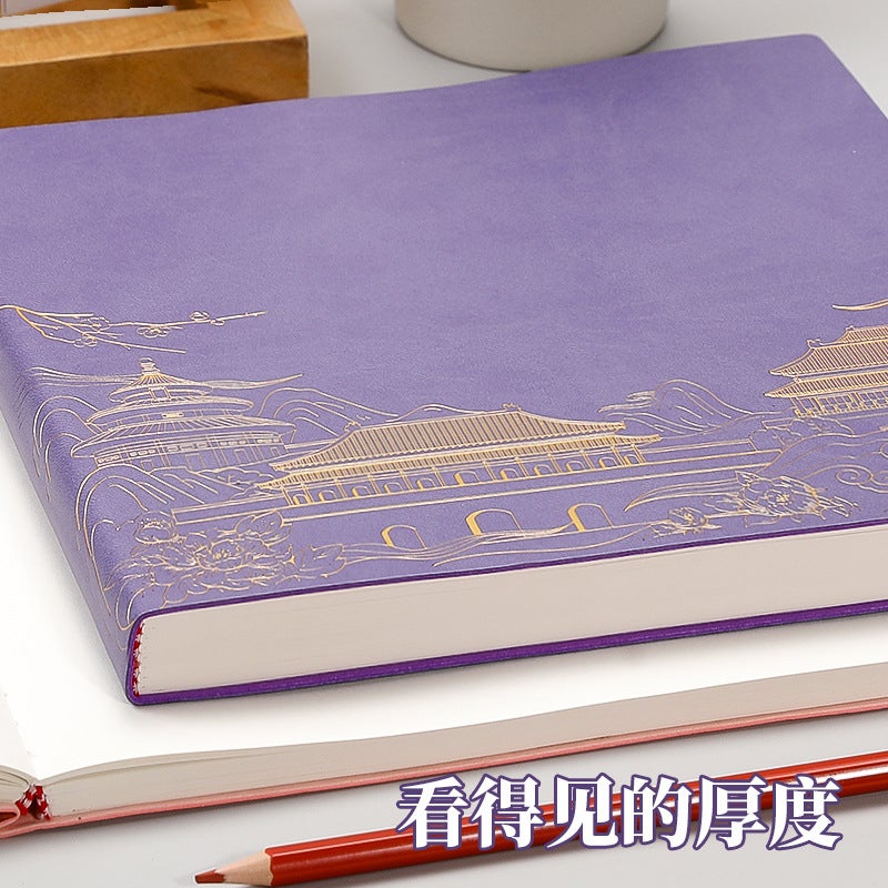 Guochao Square White Book Notebook Leather Painting Book Sketchpad Student Sketchpad Drawing Book - Image 4