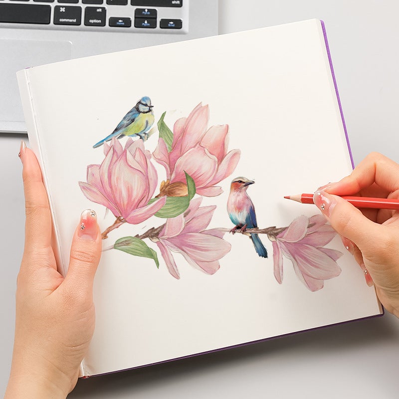 Guochao Square White Book Notebook Leather Painting Book Sketchpad Student Sketchpad Drawing Book - Image 3
