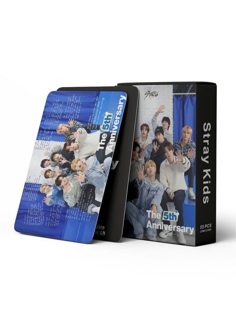 55 Piece Stray Kids 5th Anniversary Photo New Album Lomo Card - Image 3
