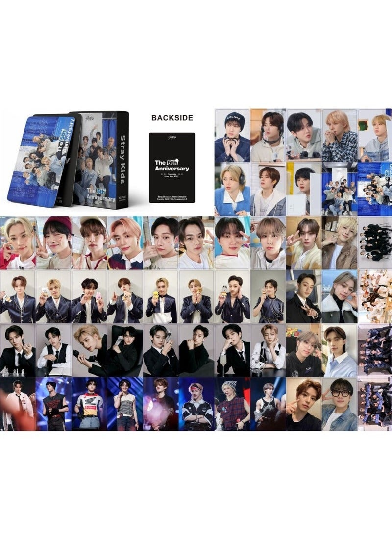 55 Piece Stray Kids 5th Anniversary Photo New Album Lomo Card - Image 2