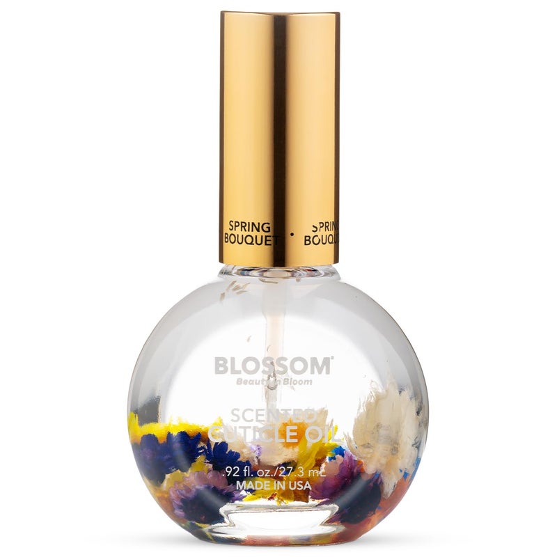 Blossom Cuticle Oil for Nails Hydrating Moisturizing Scented Nail Oil Cuticle Care Infused with Real Flowers Made in USA 092 fl oz Spring Bouquet