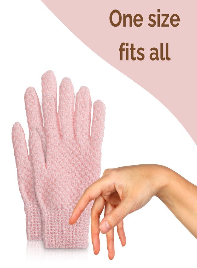 SunFX Exfoliating Gloves | Deep Cleansing Body Scrub Mitt for Pre-Tanning & Dead Skin Removal | Reusable Gloves for Smooth, Soft Skin | Ideal for Self-Tanning Prep & Full Body Exfoliation (Pink) - Image 3