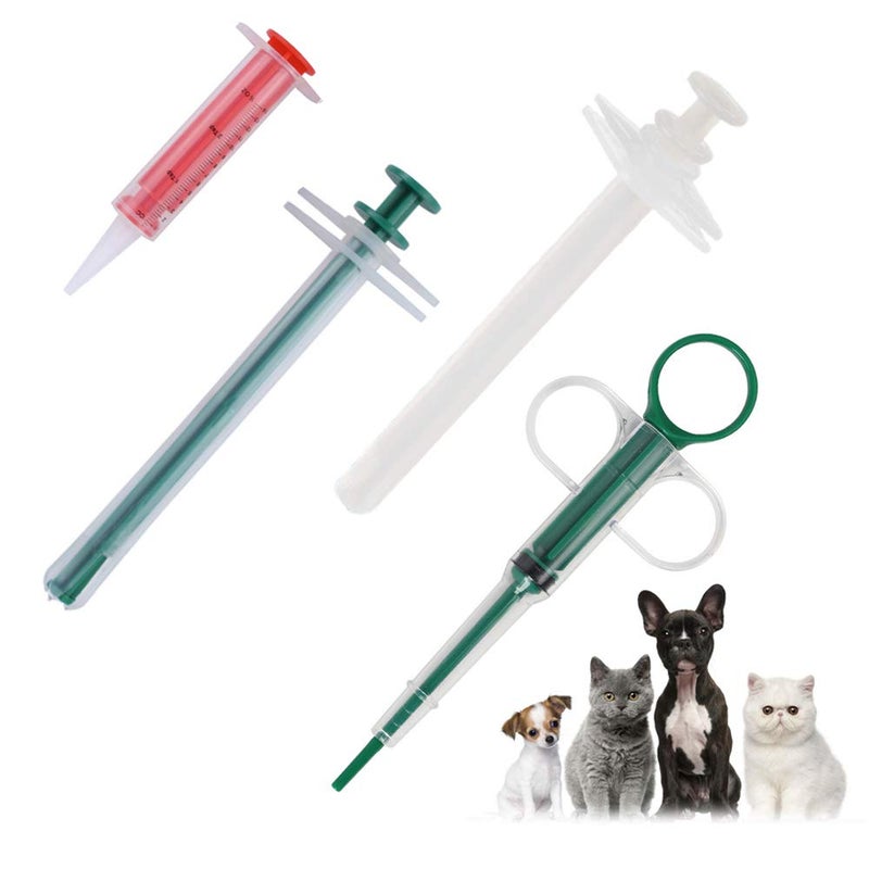 tchrules 4Pcs Cat Pill Shooter Plunger Popper for Small Pet Cat Dog Soft Tip Tablet Syringe Pusher Pill Gun Dispenser Pet Medicine Feeder Piller Popper Medical Feeding Tool Accessories for Animals