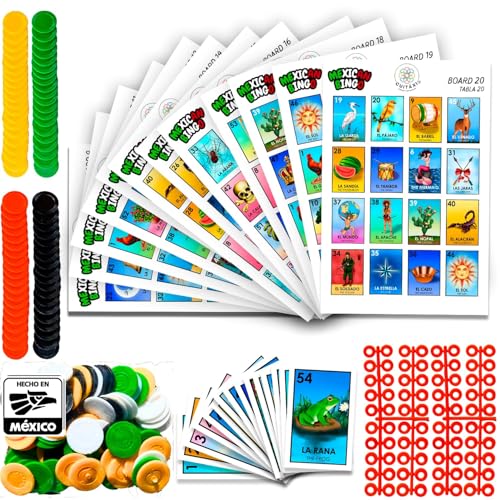 CuitÃ¡xi Cuitxi Mexican Bingo Game with 100 Bingo Chips for 20 Players Made in Mexico Mexican Gifts de lujo Juegos de mesa Spanish Board Games - Image 1