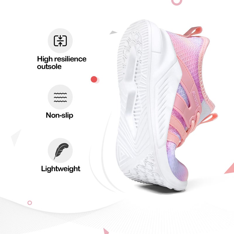 RUNSIDE Girls Tennis Shoes Lightweight Sports Kids Sneakers Lace-up for Running/Walking, Toddler/Little Kid/Big Kid - Image 4