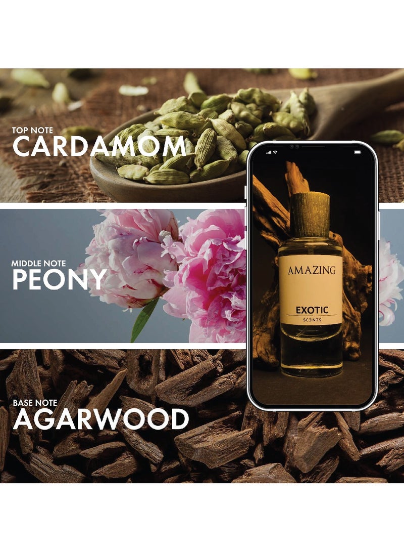 Exotic Scents Exotic Scents Amazing Eau de Parfume - 60ml |Woody & Floral Fragrance, Long Lasting  - Image 2