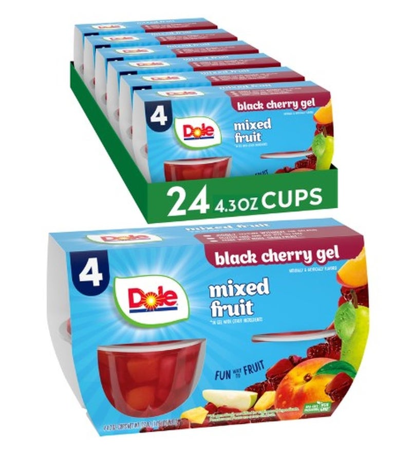 Dole Fruit Bowls Mixed Fruit in Black Cherry Flavored Gel Back To School Gluten Free Healthy Snack 43 oz 24 Total Cups - Image 3
