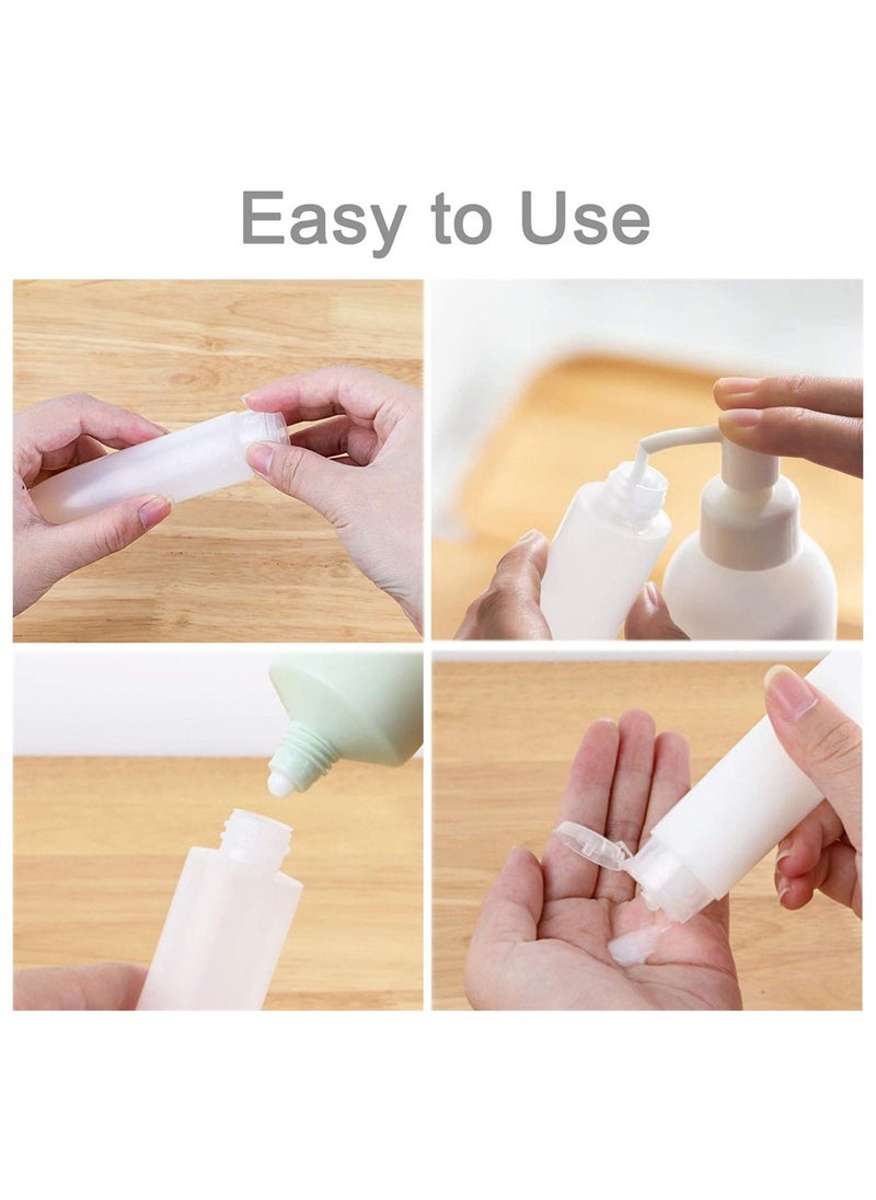 Excefore - 6 Pcs Clear Plastic Empty Travel Bottles Set, TSA Approved Transparent Refillable Cosmetic Containers with Flip Cap Squeezable Tubes for Shampoo Conditioner Lotion Toiletries (BPA Free, 30 ML) - Image 1