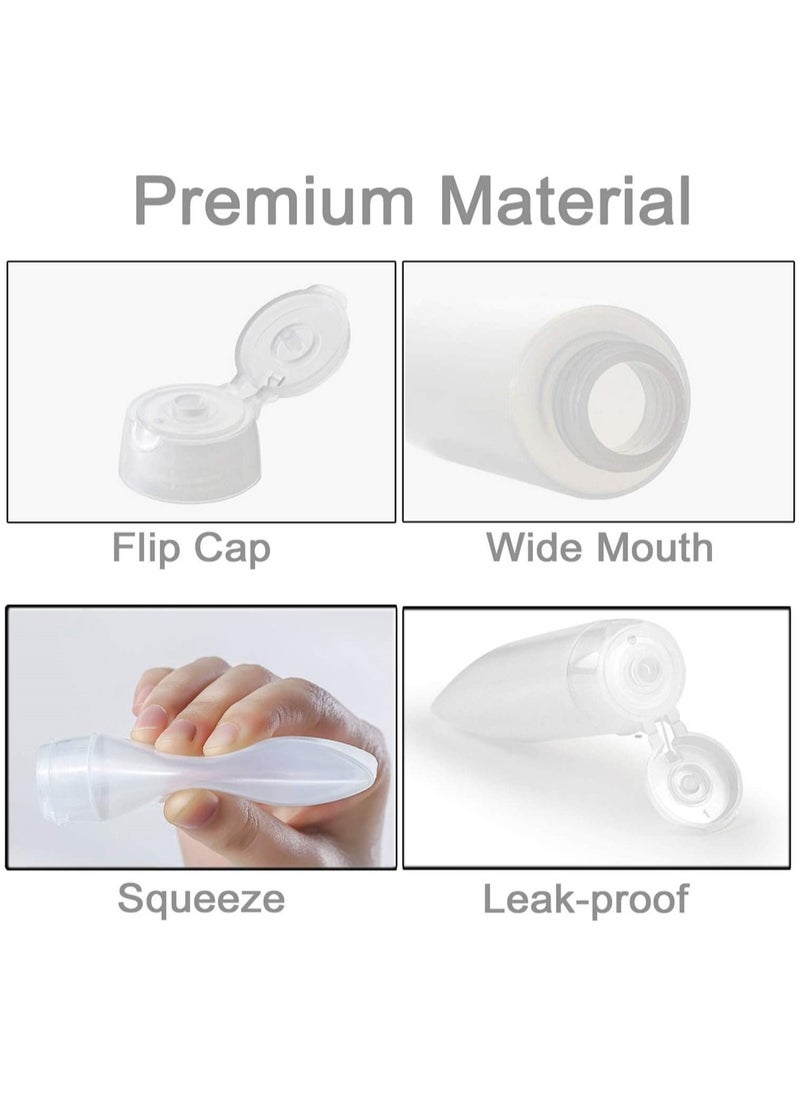 Excefore - 6 Pcs Clear Plastic Empty Travel Bottles Set, TSA Approved Transparent Refillable Cosmetic Containers with Flip Cap Squeezable Tubes for Shampoo Conditioner Lotion Toiletries (BPA Free, 30 ML) - Image 1