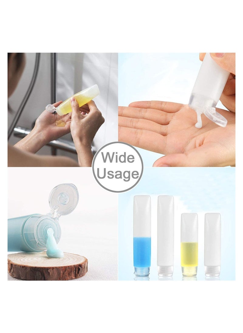 Excefore - 6 Pcs Clear Plastic Empty Travel Bottles Set, TSA Approved Transparent Refillable Cosmetic Containers with Flip Cap Squeezable Tubes for Shampoo Conditioner Lotion Toiletries (BPA Free, 30 ML) - Image 1