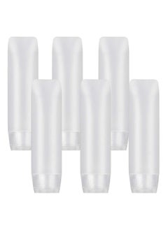 6 Pcs Clear Plastic Empty Travel Bottles Set, TSA Approved Transparent Refillable Cosmetic Containers with Flip Cap Squeezable Tubes for Shampoo Conditioner Lotion Toiletries (BPA Free, 30 ML)