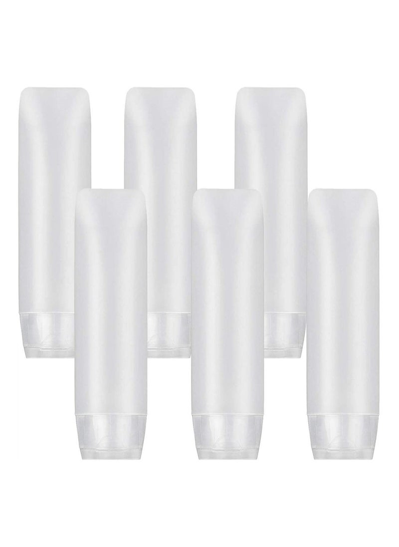 Excefore - 6 Pcs Clear Plastic Empty Travel Bottles Set, TSA Approved Transparent Refillable Cosmetic Containers with Flip Cap Squeezable Tubes for Shampoo Conditioner Lotion Toiletries (BPA Free, 30 ML) - Image 1