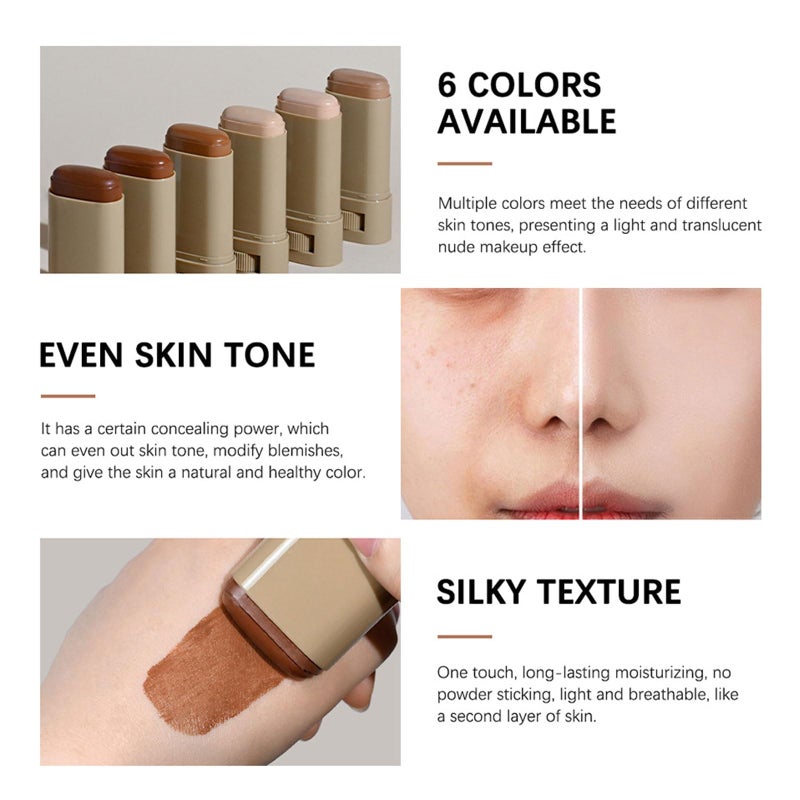 SWETIYOU Beauty Balm Serum Boosted Skin Tint, Foundation Makeup Stick Hydrating Tinted Moisturizer, Lightweight and Buildable Solid Tinted Hydrating Serum Foundation Contour Stick, Natural Finish(02#) - Image 4