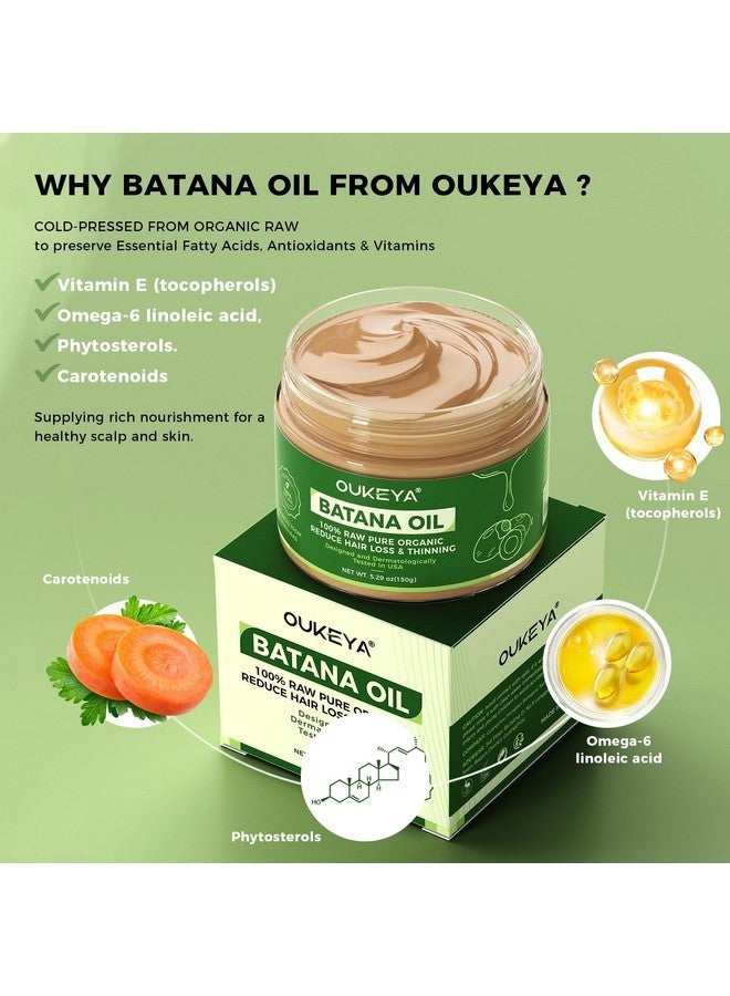 OUKEYA Raw Batana Oil for Hair Growth, 100% Natural Pure Dr. Sebi Batana Oil from Honduras, Organic Batana Oil Hair Growth Oil for Prevent Hair Loss, Enhances Hair Thickness, for Men & Women 5.3 oz - Image 3